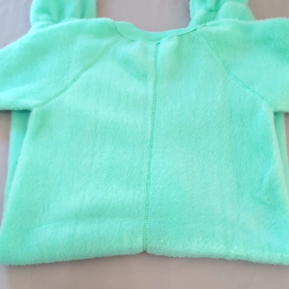 Vintage Children's Size 4T Paddington Bear Teal Footed Zip Up Pajamas
